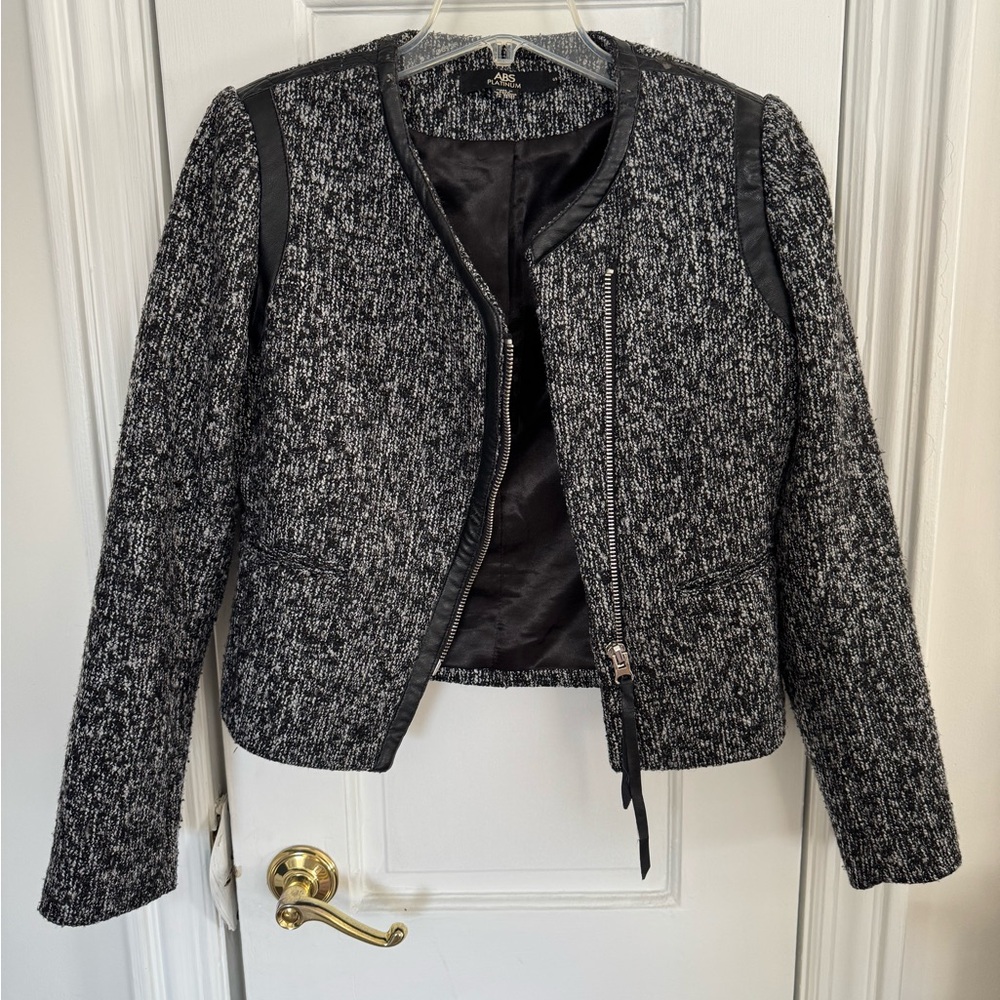 Black and White Tweed Women's Jacket